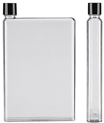 Nimomo Bouteille d'eau plate, en matériau AS, sans BPA, 750 ml, étanche, plate, pour les voyages, le sport et le fitness, bouteille d'eau plate