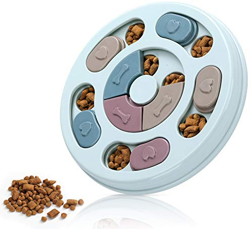 Jouet puzzle pour chien – Distributeur de friandises bleues pour l'entraînement du QI et la stimulation mentale, casse-croûte interactif pour chien pour l'exercice du cerveau et l'enrichissement