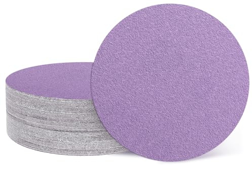 sourcing map 32 dischi abrasivi da 76 mm, grana 100, con gancio e anello, per levigatrice orbitale casuale, per lavorazione del legno, lucidatura dei metalli, viola