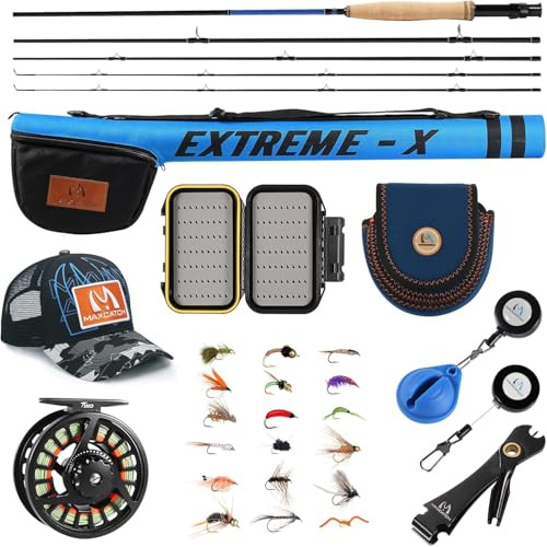 Maximumcatch Extreme-X Fliegenfischer-Kombination aus Rute und Rolle, 3-8wt Combo (3wt-8'4'' Rute, 3/4wt Rolle)