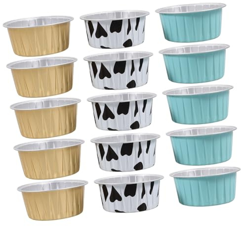 Toyvian 15 pezzi Stampi Muffin in Alluminio Misura Compatta Resistenti e Facili da Pulire per Dolci Cupcake e Uso in Forno e Friggitrice ad Aria