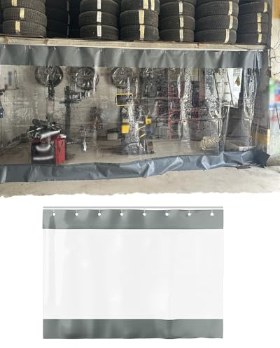 Outdoor Vorhang Wetterfest Transparent Raumteilervorhang Schiene Industriehallen, Schiebe- Und Zugvorhänge Vinyl Garagen, 1,5 1,8 2 2,4 2,8 3 3,5m Trennwand Arbeitsbereich(W2.5xH1.5m/8x5ft)