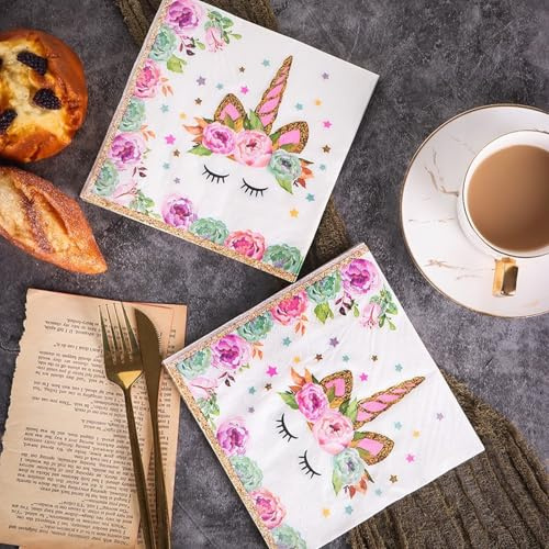 Serviettes en Papier Fleurs Violettes Papier jetable, Serviettes de fête, douces, durables et absorbantes pour cuisine, salle de bain, événements 15 Paquet(33x33cm)