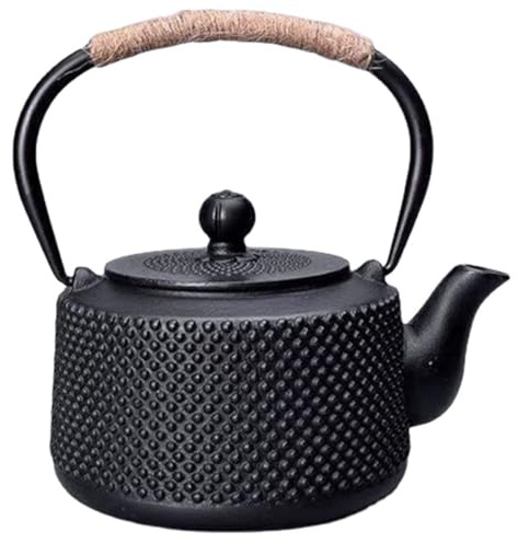 VICASKY Théière en Fonte 900 Ml Infuseur, Bouilloire en Fer à Repasser Vintage pour Maison et Bureau, Théière Japonaise Compacte, Surface Lisse Facile à Nettoyer, pour Service à Thé