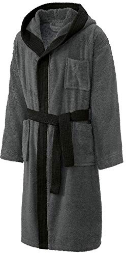 CelinaTex S-XXL Bademantel Kapuze Uni lang aufgesetzte Taschen Damen Herren Unisex warm Frottee Baumwolle Morgenmantel, Sauna, Spa, Pool, Bad, flauschig und komfortabel OEKO-TEX Arizona