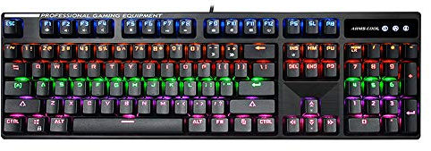 Yanghao Vert Arbre mécanique Clavier 104 Touches LED RVB Rétro-éclairage Filaire USB Gaming Keyboard poussière et résistant aux éclaboussures pour PC/Bureau/Gamer,B