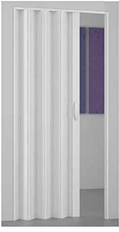 GRANISUD Puerta Plegable CORREDERA EN PVC UNA Hoja 82 cm x 204 cm Alto Color Blanco Ahorro DE Espacio