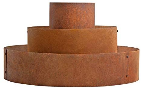 ESTEXO Pflanzpyramide Blumenbeet Hochbeet Kräuterbeet Kräuterspirale Edelrost Pflanzring Ring Rost Pflanzenpyramide Pflanzbeet (30/60/90 cm)