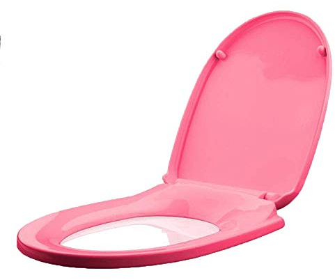 WC-Sitze Toilettensitz Mehrfarbiger Toilettensitz mit antibakteriellem PP-Board Slow Down Mute Ultrabeständiger, oben montierter V/US-förmiger Toilettendeckel für Erwachsene, Pink-42.1-43.8 * 34.5C