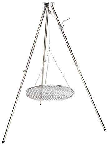 Edelstahl - Dreibein Schwenker Grillgestell & 50 cm Edelstahlrost