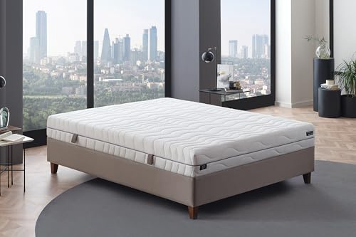 Yatas Bedding Royal Duo 7 Taschenfederkernmatratze, 100% Polyester, weiß, 200 x 200 cm
