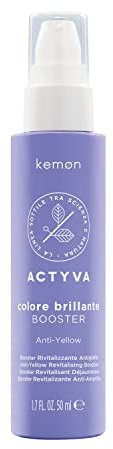 Kemon - Actyva Brillante Farbe Anti-Yellow Booster, beseitigt gelbe Reflexe und verleiht Glanz - 50 ml