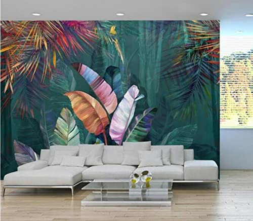 Piante Foglie di banano Rivestimenti murali Sfondi per soggiorno Decorazioni per la camera da letto Carta da parati murale Carta da parati moderna 3D*430cmx300cm(169.3x118.1inch)