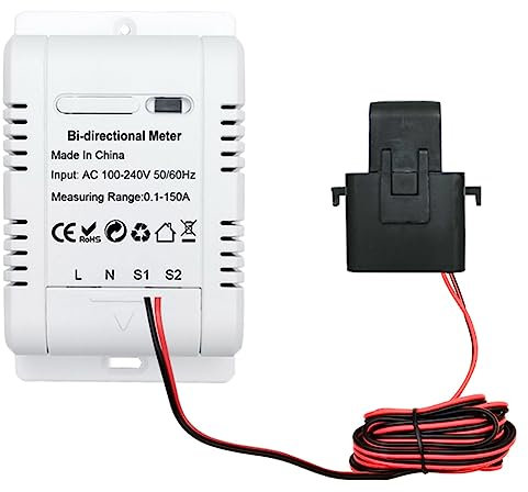 huanzhi 1 Piece Tuya Smart ZigBee Energy Meter BiDirectional Two Way 150A Clamp Current Sensor Solar PV Import Export KWh Monitor 240VAC