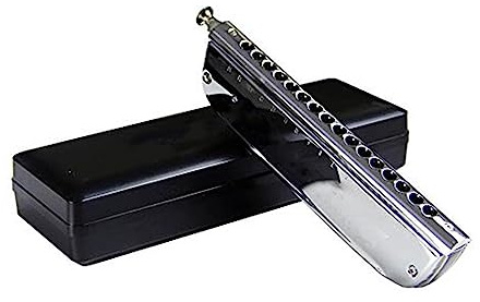 mundharmonika anfänger 16 Löcher 64 Töne Chromatische Mundharmonika Musikinstrument Akkordeon Mundstück Mundharfe (Color : Silver 1)