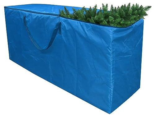 Weihnachtsbaum Aufbewahrungstasche,Aufbewahrung mit Doppel Reißverschlüssen,Weihnachtsbaum Transporthülle für bis zu 9FT Weihnachtsbäume und andere Weihnachtsdekorationen Blau