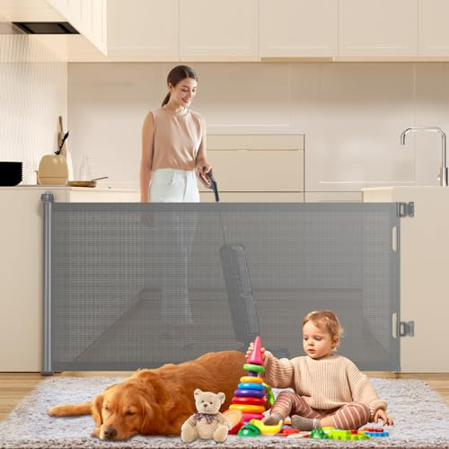 Treppenschutzgitter Türschutzgitter Ausziehbar 0-180 cm,kindersicheres Treppengitter für Babys & Haustiere,Kinderschutzgitter Absperrgitter für Treppen/Türen/Innen & Außen