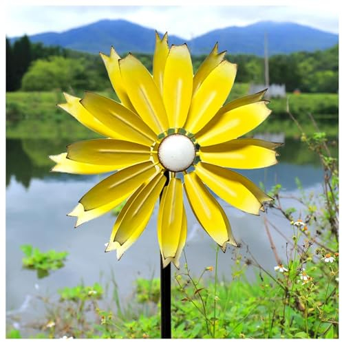 Windrad Garten Groß 149cm Groß WindmüHle Garten XXL Windrad FüR DraußEn Wetterfestes Gartendeko,Yellow