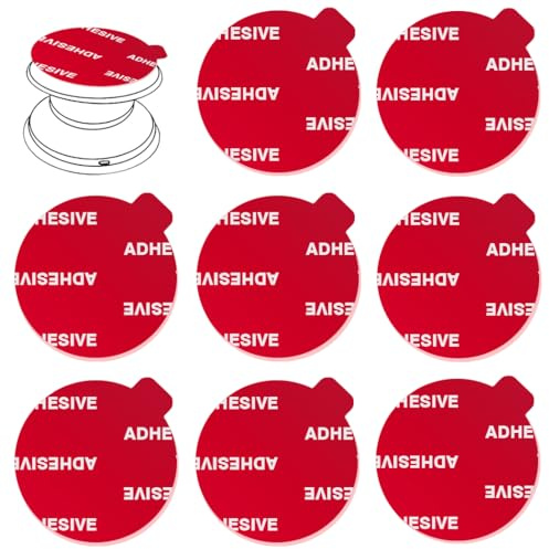 VIIMAKE 8 almohadillas adhesivas transparentes para montaje en base de enchufe, cintas de repuesto redondas de doble cara de 35mm para teléfono plegable, base trasera