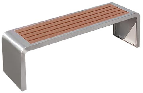 LHXLSH Gartenbank Metall Ohne Lehne, 2-Sitzer Parkbank, Vintage Sitzbank für Den Außenbereich, Holzbank Wetterfest Parkbank für Garten, Balkon, Holz (Color : A, Size : 47in)