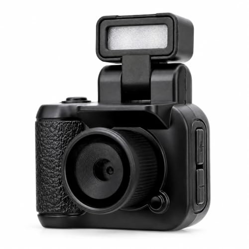 Mini Camera Keychain - Digital Camera 1080P HD with Color Screen, Built-in Flashlight, Rechargeable Base, Micro Thumb Video Camera for Kids, Teens, Students