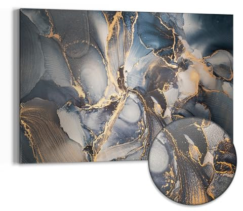 DEQORI Metall Magnettafel | 60x40 cm cm groß | Motiv Marmor-Farbspiel mit Gold | Whiteboard für alle Magnete | Magnetboard Wand-Tafel für Küche & Büro | Design Magnetwand Pinnwand magnetisch