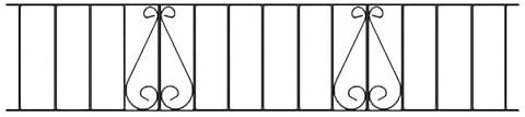 Classic Scroll Metal Railing Panel 1830mm Gap x 355mm High Galvanised Wrought Iron Style Fence Fencing CLZP06