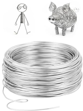 10mx3mm Basteldraht,Draht,Basteldraht 3mm,Draht Zum Basteln,Schmuckdraht Silber,Silberdraht,Weicher Aluminiumdraht,Fur Diy Schmuck Floristik Heimdeko (Silber)