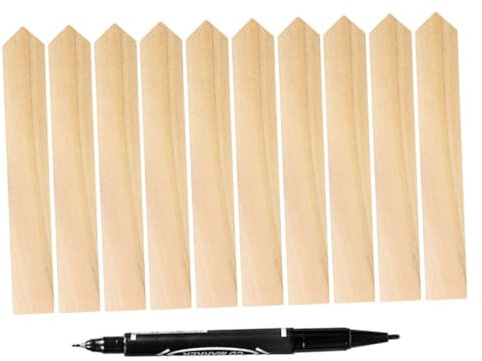 BESTonZON Etichette per Piante in Legno, Cartelli Vuoti per Piantine, Facili da Usare da Riporre, per Vasi da Interno e Giardinaggio
