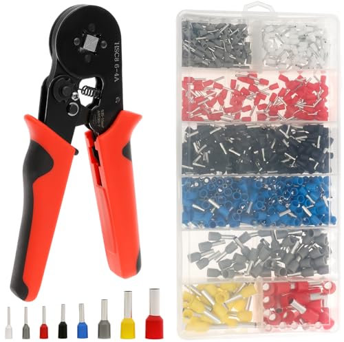 Aderendhülsenzange Set mit 800 Aderendhülsen Gleichmäßige Crimpzange Set Ergonomischer Crimpzange Aderendhülsen Set für 0,25-10 mm Ultra Seal Fest Krimpzange Crimpzangen Crimp Zange Presszange