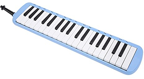 CHICIRIS Jugend Melodica 37 Tasten Keyboard Wind Musikinstrument, Tragbare Melodica mit Blasrohr und Mundstück für Einfaches Spiel, ABS -Material (Blue)