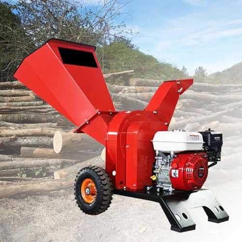 Garden Branch Shredder - Petrol Wood Shredder, 7.5 Hp, 3.6L Fuel Tank, 50mm Shredding Diameter, 8 Blades for Dry and Wet Branches