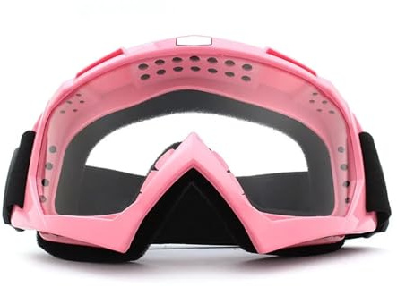 TXLEAPEY Skidglasögon anti-dimma ögonkläder vinter snowboard cykling motorcykel vindtäta solglasögon herr dam utomhus sport, Pink-transparent, Taille unique