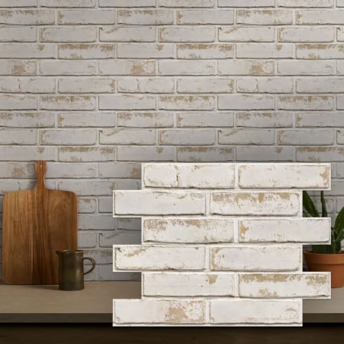 COMSTICKC 3D Wandpaneele Selbstklebend Ziegeloptik, 10 Stück, 3D Wandverkleidung Steinoptik PVC Wandaufkleber 3D Tapete Selbstklebende, 30 X 40 CM Wall Panel für Innendekoration