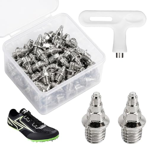 32 Piezas Clavos de Atletismo Stahl Spike con Llave para Deportes, Clavos de Pista para Correr, Altamente Duraderos y Antideslizantes para Sprint, Salto y Vallas