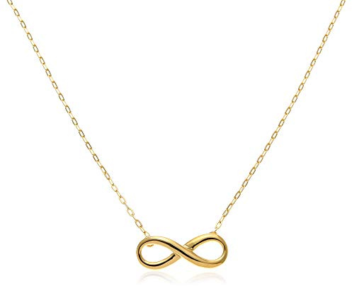 Oobi Doop Gold Plated Sterling Silver infinity Pendant Necklace with Adjustable Chain and Jewellery Gift Box