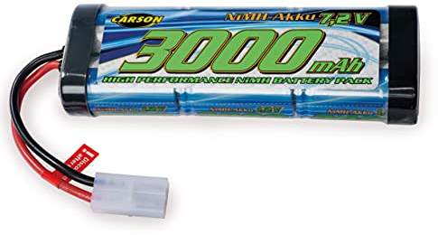 Carson 500608224 7,2V/3000mAh NiMH Race batteria TAM - ricaricabile, con connettore Tamiya, pacco batterie per auto RC, batteria di ricambio veicolo telecomandato, alta qualità, modellismo