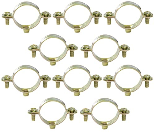 Satz von 10 Befestigungsschellen einfache halterungen Ø28mm aus stahl | Rohrschellen / wandbefestigung kupferrohr mit schraubbefestigung / sanitärinstallation heizung sanitär