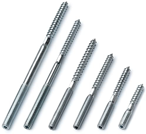 STRÜBER Stockschrauben Torx (8,0x80mm – 50 Stück) Schraubstifte Gewindestifte Stahl verzinkt TX-25 Doppelgewindeschrauben Rohrschellen Befestigungsmaterial
