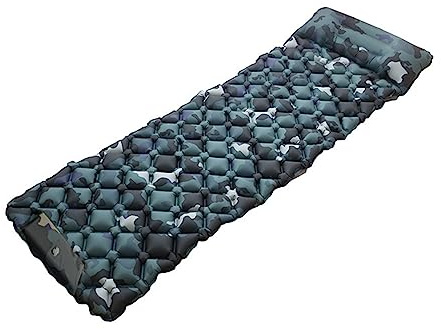 BBTISG Outdoor Selbstaufblasende Isomatte, Campingmatte mit Kissen Faltbare Outdoor Camping Selbstaufblasende Luftmatratze für Wandern, Rucksackreisen, Reisen, Strand, Zelt, Wohnmobil(Camouflage)