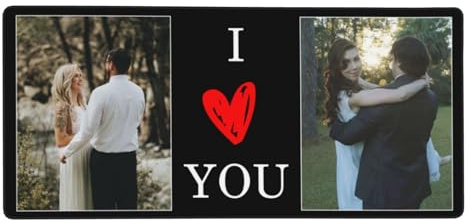 Personalised Large Mouse Pad with Photo Collage Custom Gaming Mouse Pad with Stitched Edge Customised Laptop Desk Keyboard Pad for Home Office Work Personalized Gifts Presents for Boyfriend Girlfriend
