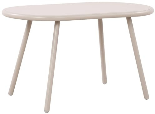 CLP Couchtisch Velva I Ovaler Loungetisch für draußen und drinnen I Gartentisch wetterfest und UV-beständig I Outdoor Beistelltisch, Farbe:hellgrau