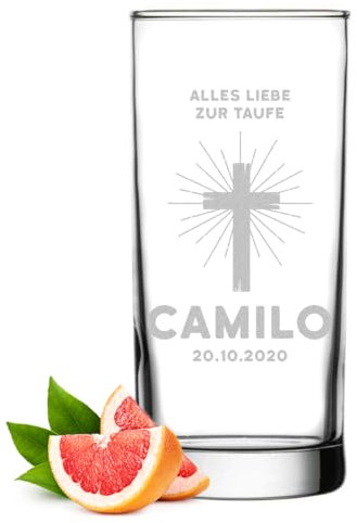 polar-effekt Verre à eau pour enfant, 485 ml, avec gravure personnalisée, cadeau de baptême, pour filles et garçons, cadeau d'anniversaire, idéal pour l'eau et le jus