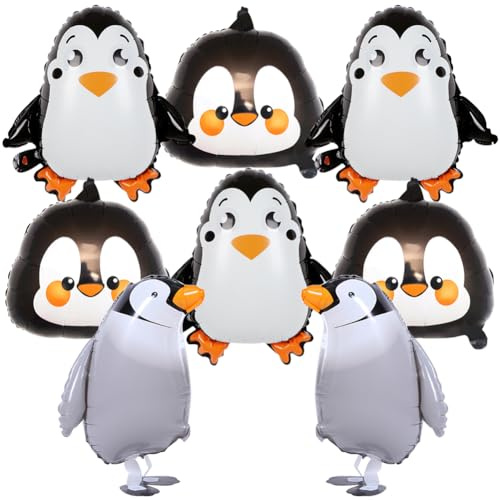 MEZHEN Folienballon Pinguin Ballon Winter Luftballon Folie Kindergeburtstag Deko Geburtstag Luftballons Helium Weihnachten Ballons Geburtstagsfeier Pinguin