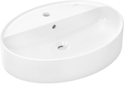 hansgrohe Xuniva D Aufsatzwaschtisch, mit Überlauf, 1 Hahnloch, 600x450mm, weiß, 60170450