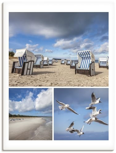 ARTLAND Wanddeko Leinwand Bilder Wandbild Maritime Deko Ostsee Reise Strand Urlaub Träume vom Meer U5JC