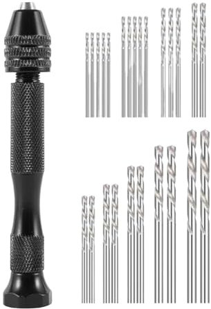 Jeu de forets hélicoïdaux à main, petite fabrication de bijoux, forets de loisirs, forets hélicoïdaux – Outil rotatif polyvalent, perceuse manuelle de précision pour le traitement des trous de