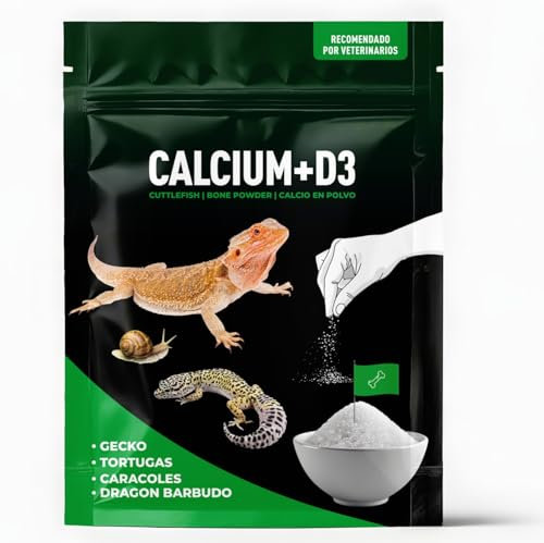 AF® - 150gr di Calcium D3, Polvore di osso di seppia per tartarughe, Calcio Rettili arricchito con vitamine | Digestione facile, basta dosare con un misurino | Calcio per galline, Carbonato di Calcio