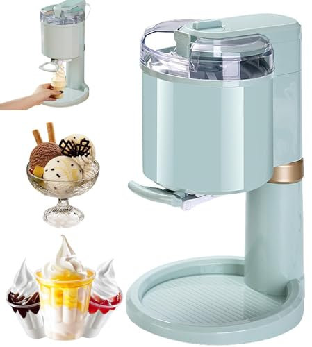 PPLDABNK Heladera De 1 L: Prepara Helado Cremoso En 10 Minutos | Recipiente Extraíble Y Fácil De Limpiar | Incluye Vaso Medidor Y Raspador | Control Manual con Perilla,Package 3
