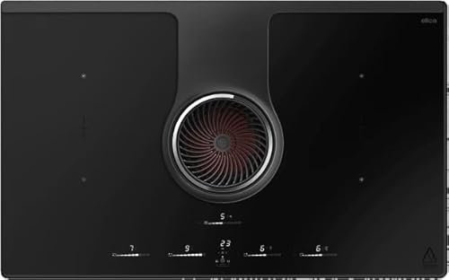Elica PRF0200577, Piano cottura a induzione con cappa aspirante integrata NIKOLATESLA ONE HP RAW BR/A/83, Black